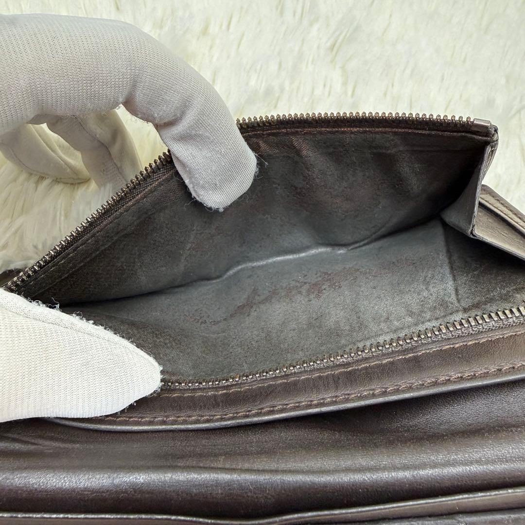 ✨美品✨ベルルッティ Wスタンプ カリグラフィ 二つ折り 長財布　ブラウン