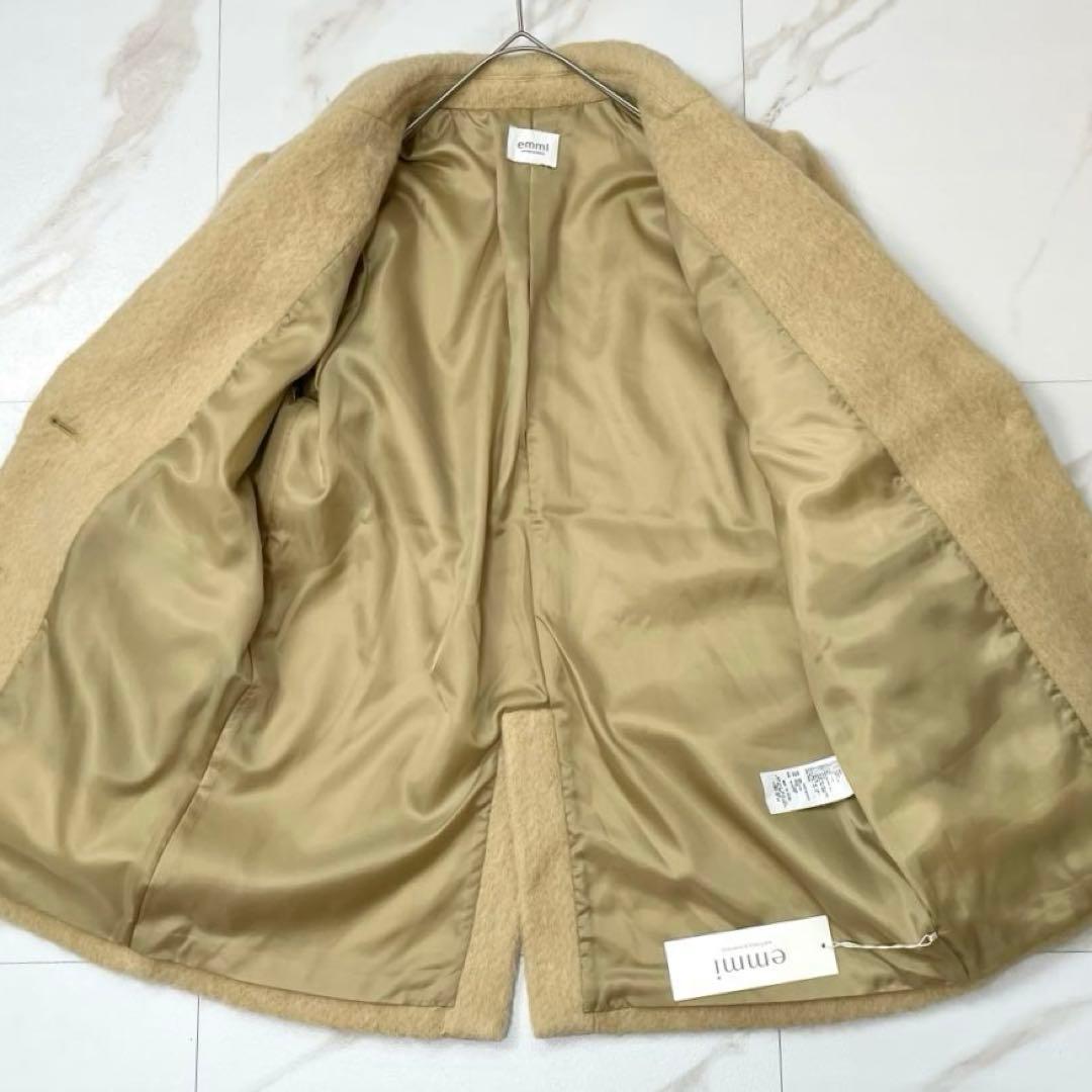 【新品タグ付き 24aw】エミ シャギーテーラードジャケットコート ベージュ 1