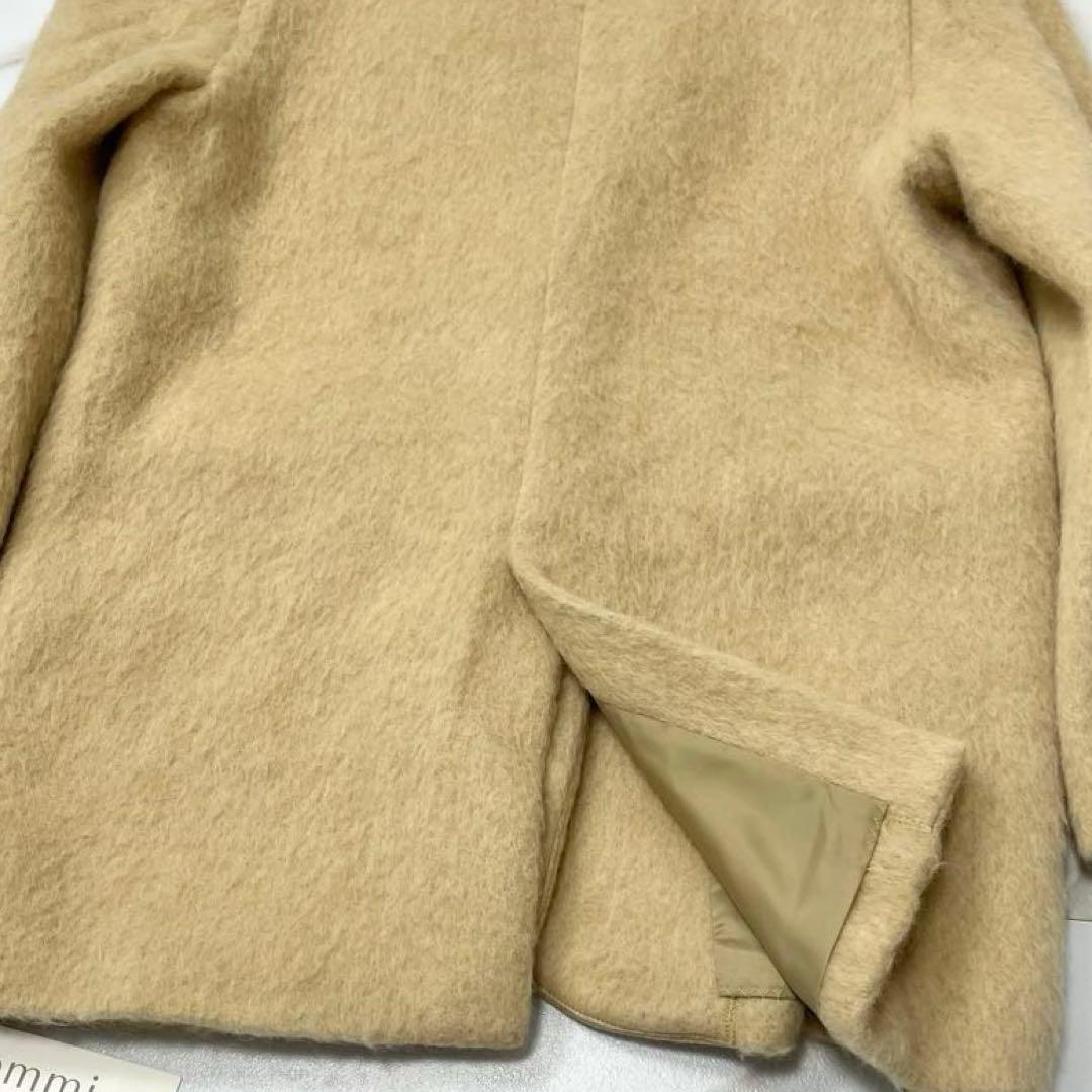 【新品タグ付き 24aw】エミ シャギーテーラードジャケットコート ベージュ 1