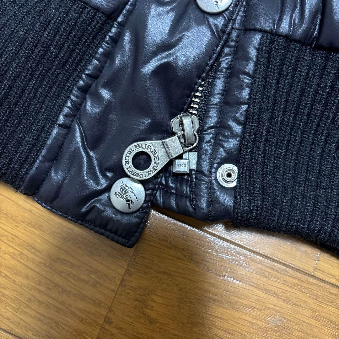 Burberry BLUE label ブラック ダウンベスト チェック柄