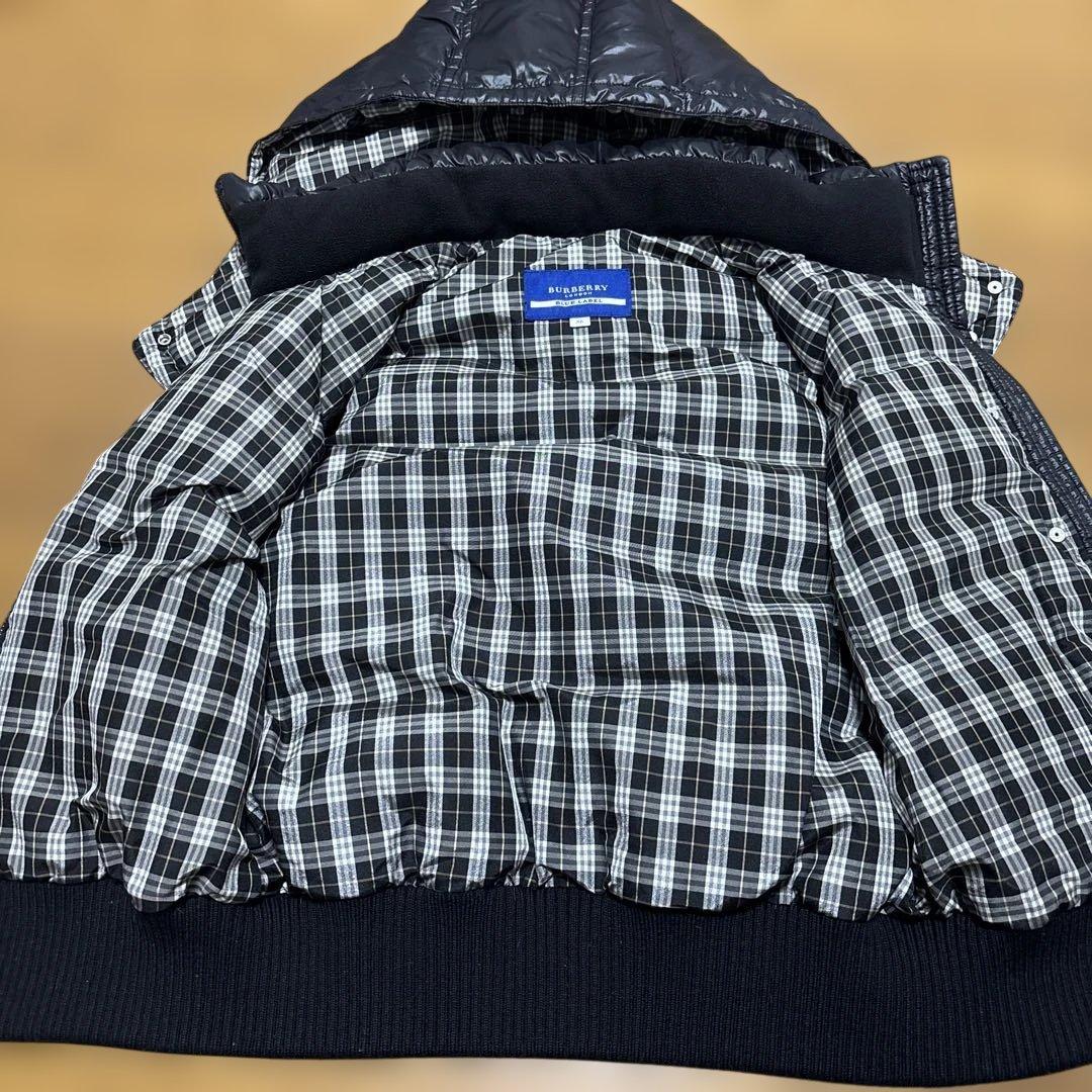 Burberry BLUE label ブラック ダウンベスト チェック柄