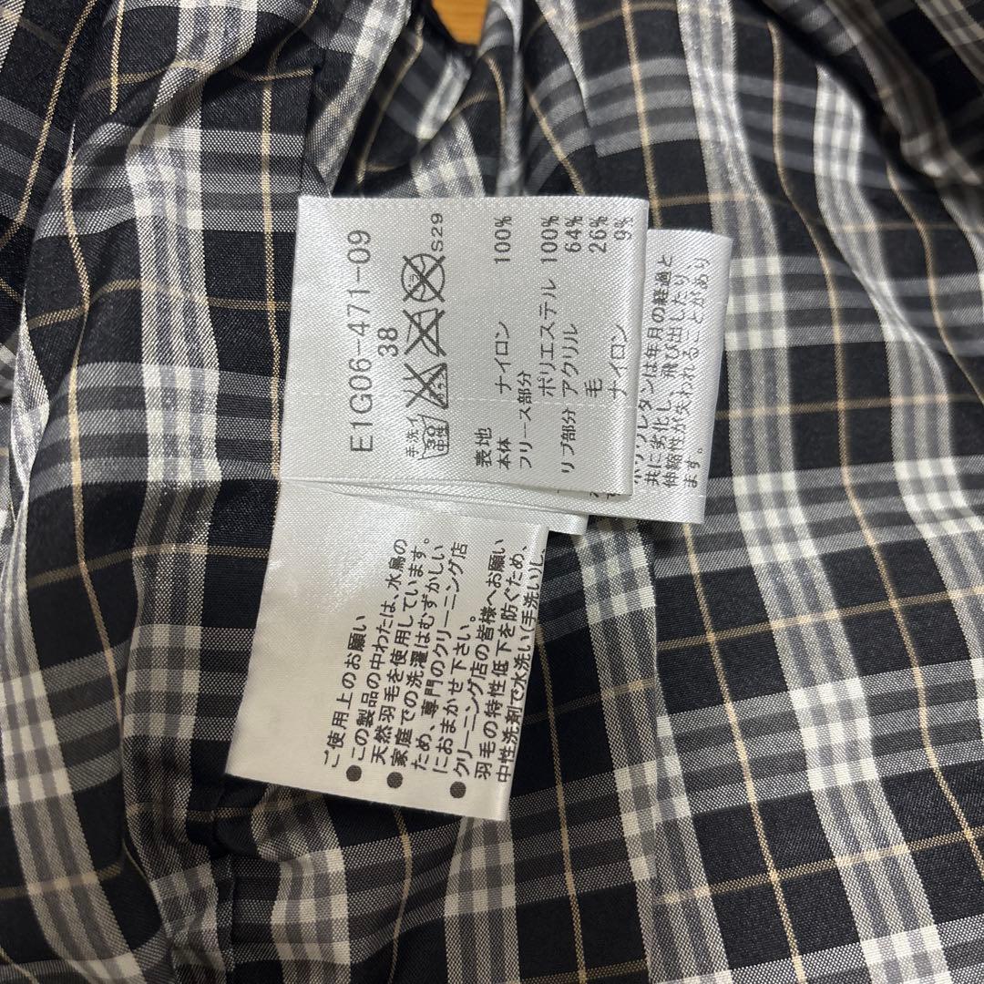 Burberry BLUE label ブラック ダウンベスト チェック柄