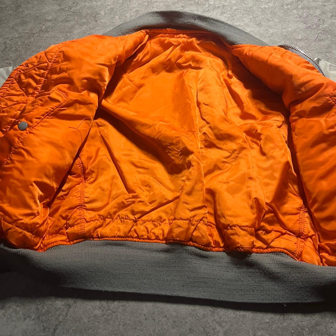 90s USA製 alpha ma-1 フライトジャケット M シルバー