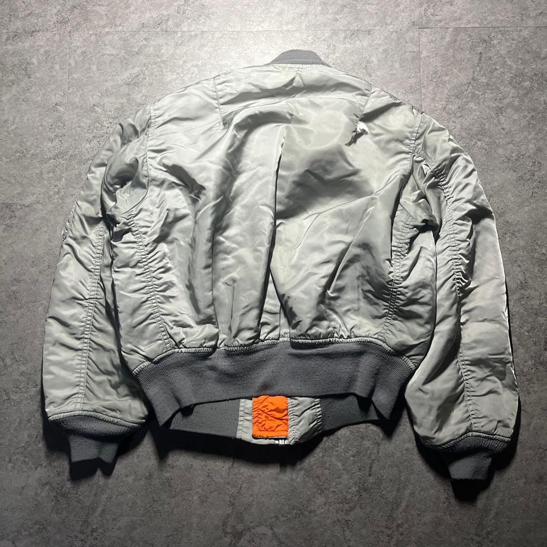 90s USA製 alpha ma-1 フライトジャケット M シルバー