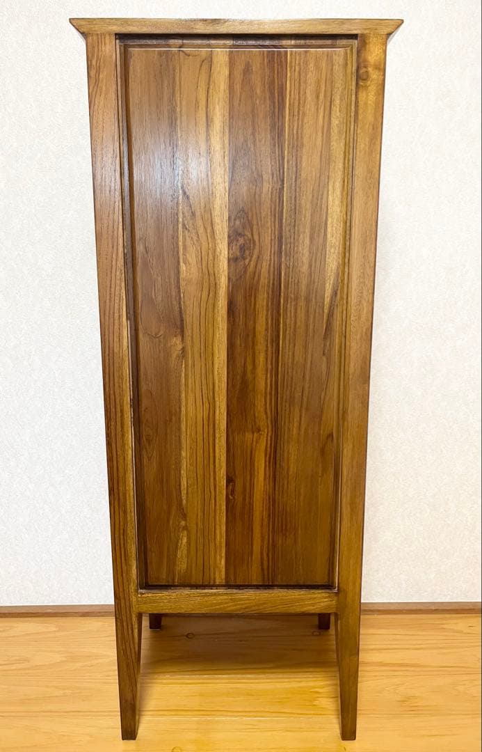 ギギliving チークスリム五段ハイチェスト W45✕D35xH114