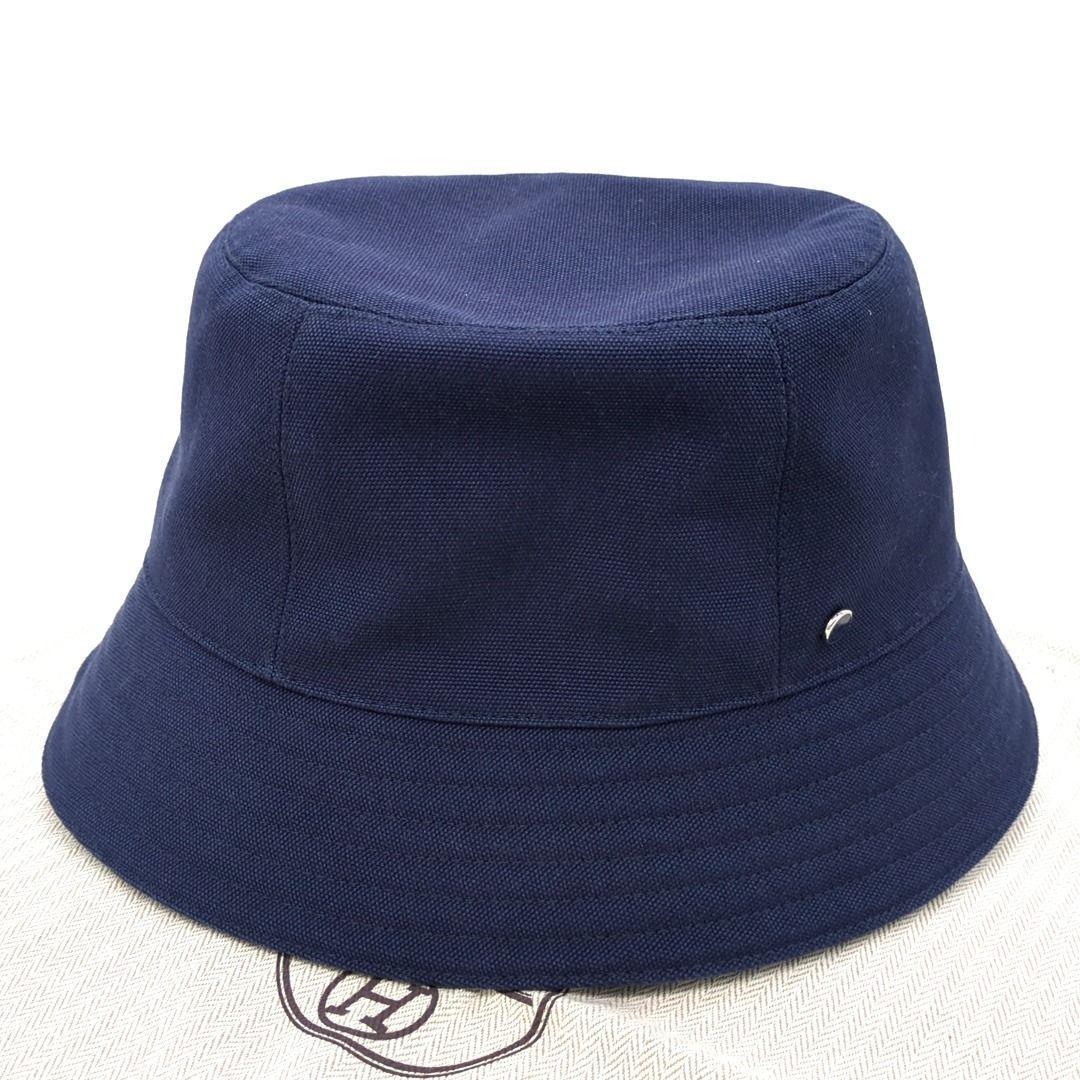 HERMES エルメス サイズ58 バケットハット ネイビー コットン　ポリ