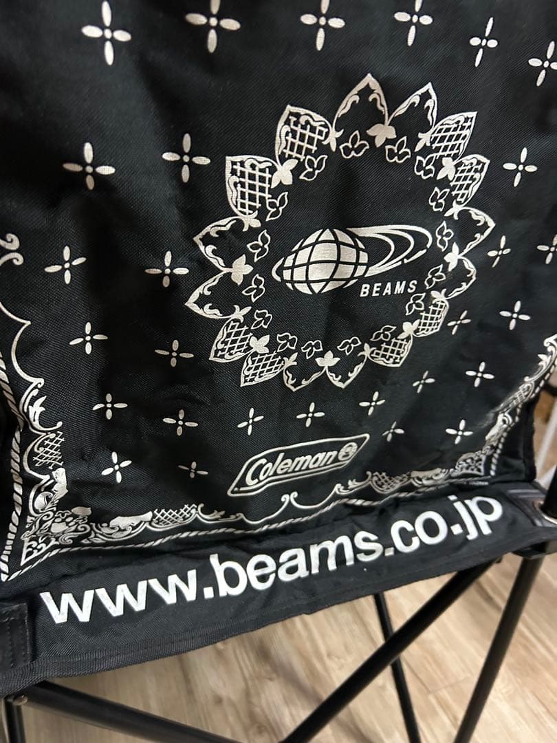 【希少モデル】Coleman × BEAMS コラボチェア ペイズリー赤&黒
