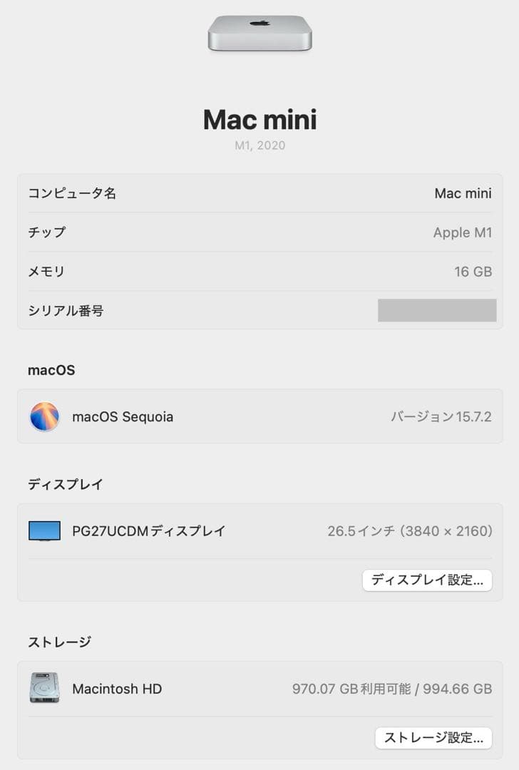 Macデスクトップ Apple Mac mini M1 1TB 16GB 10GbE