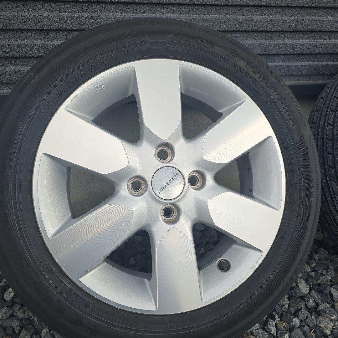 AUTECH　15インチ　4穴　タイヤ付き　アルミホイール