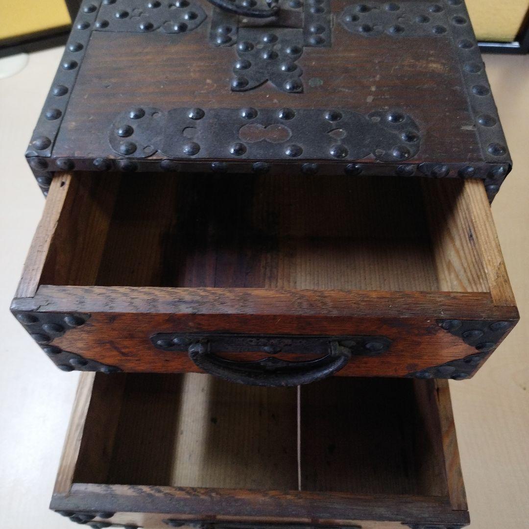 希少】明治時代小箪笥　銭箱　古民具　アンティーク　レトロ　骨董品　古美術