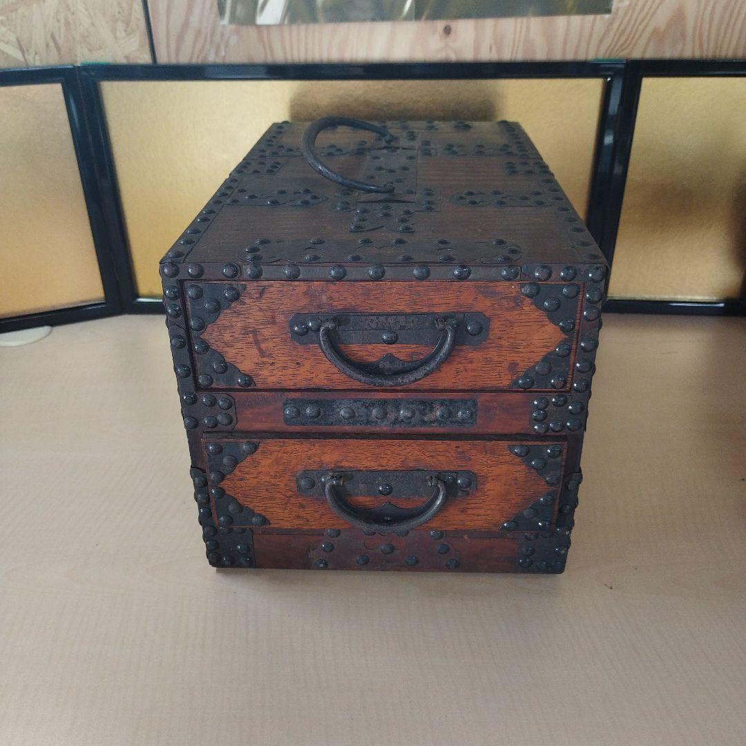 希少】明治時代小箪笥　銭箱　古民具　アンティーク　レトロ　骨董品　古美術
