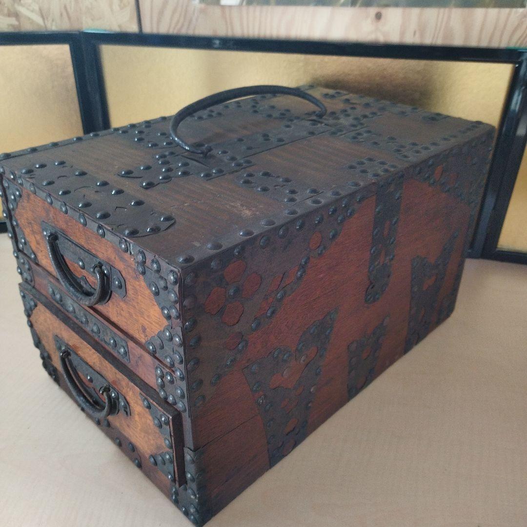 希少】明治時代小箪笥　銭箱　古民具　アンティーク　レトロ　骨董品　古美術