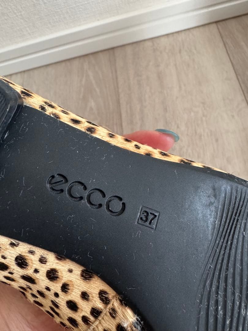 ecco レオパード柄 フラットシューズ