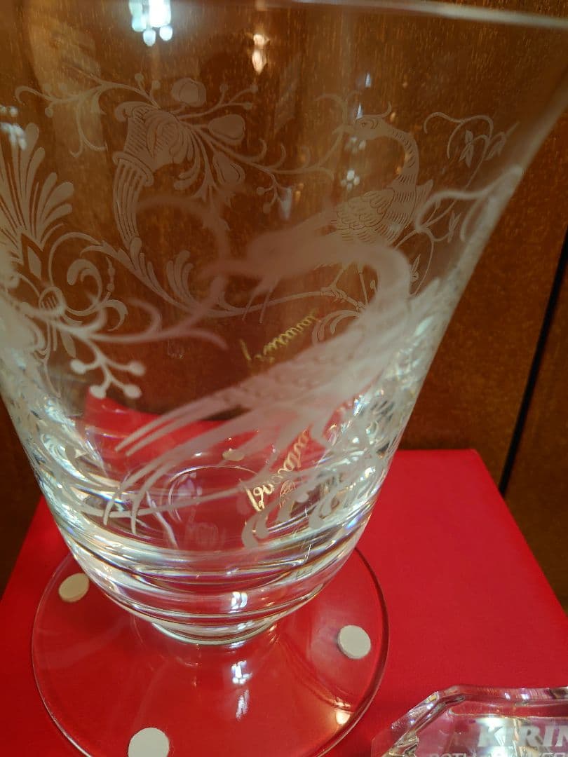 バカラ フラワーベース キリン80周年記念 (銘板つき) 花瓶