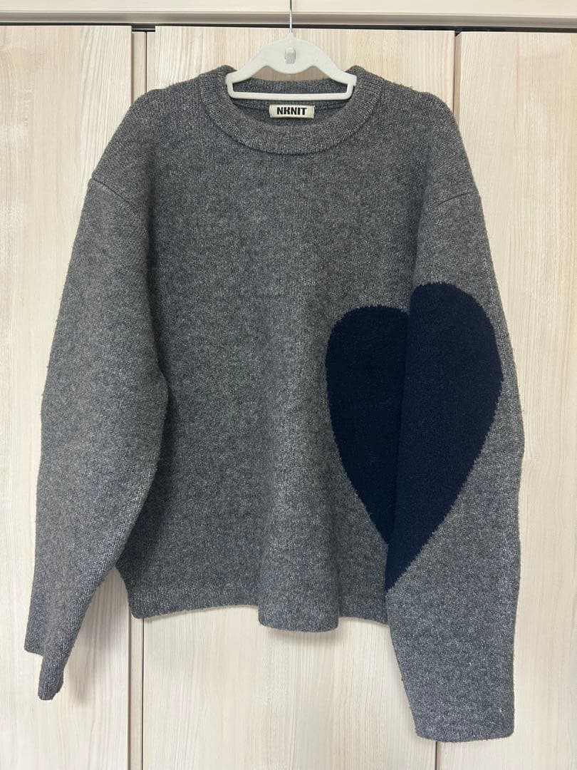 【美品】NKNIT グレー ハートデザイン セーター