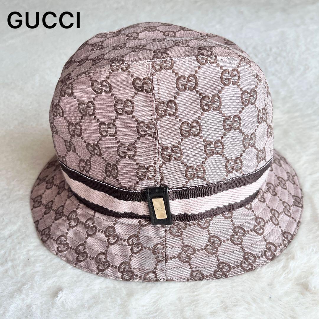 美品✨GUCCI グッチ バケットハット 帽子 GG ロゴ