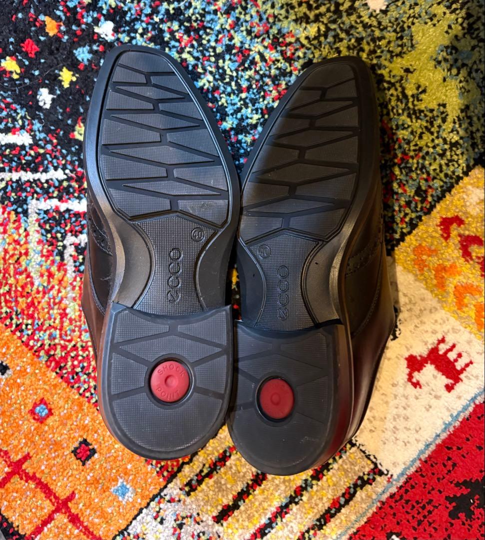 ECCO ブラック ダブルモンクストラップシューズ