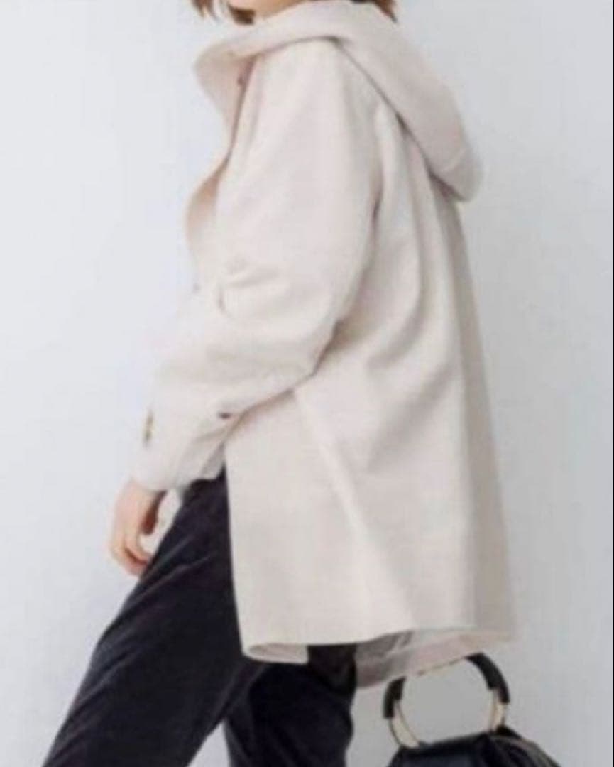 23区 ウールカシミヤ　ビーバー フード付き ショートコート 44 大きめ