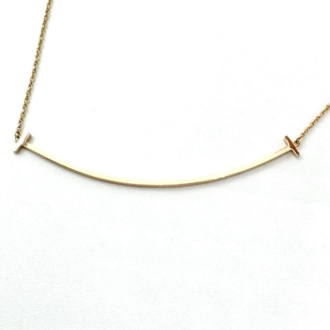 【美品】ティファニー Tスマイル ネックレス ラージ 18金 ローズゴールド