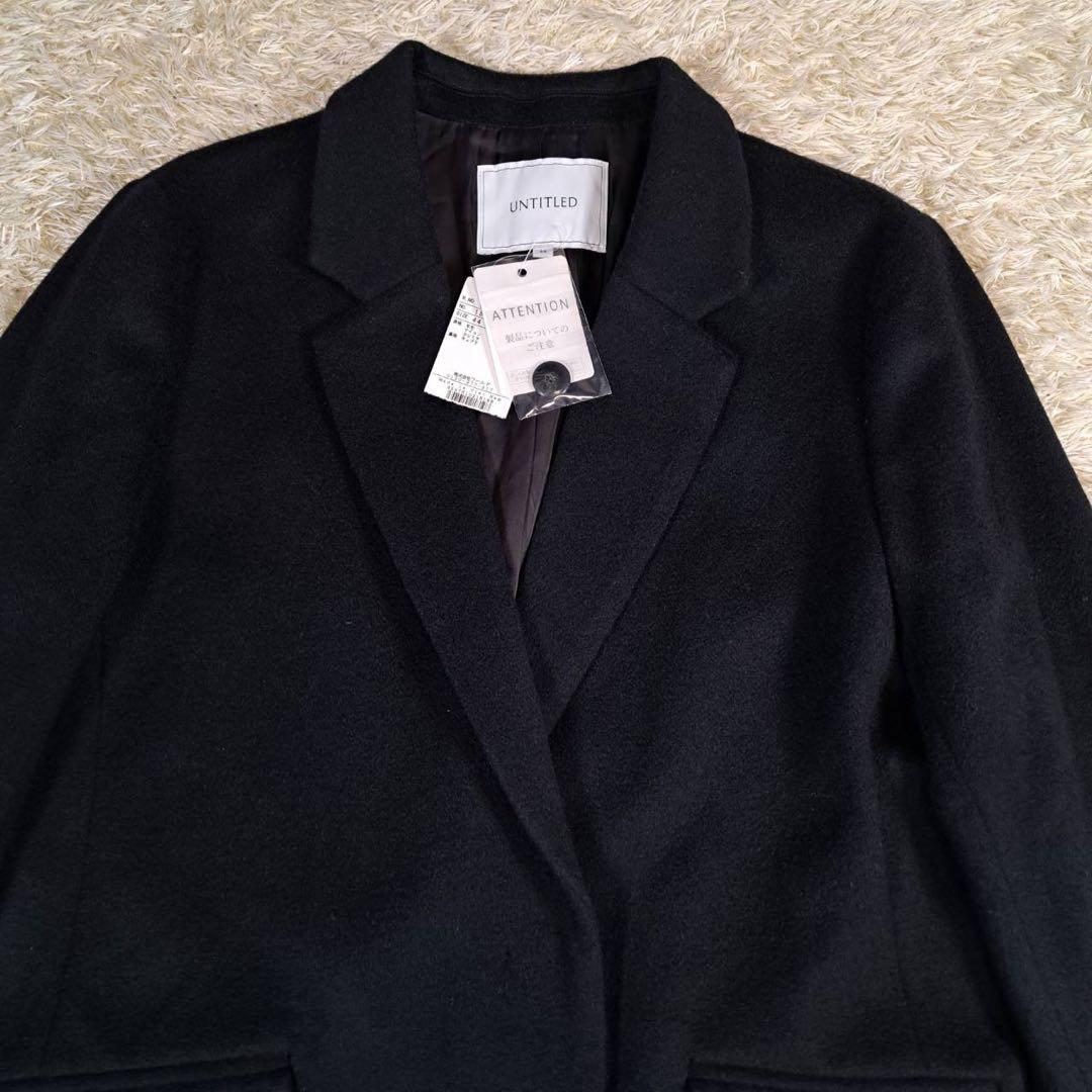 未使用品　アンタイトル　22AW カシミヤ混 チェスターコート　ブラック