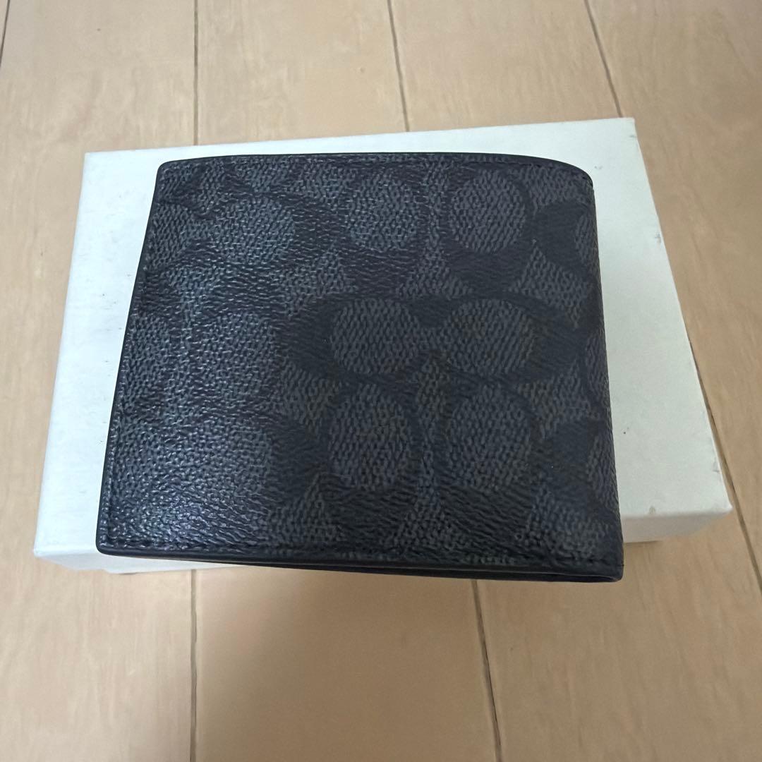 COACH ダークグレー 二つ折り財布