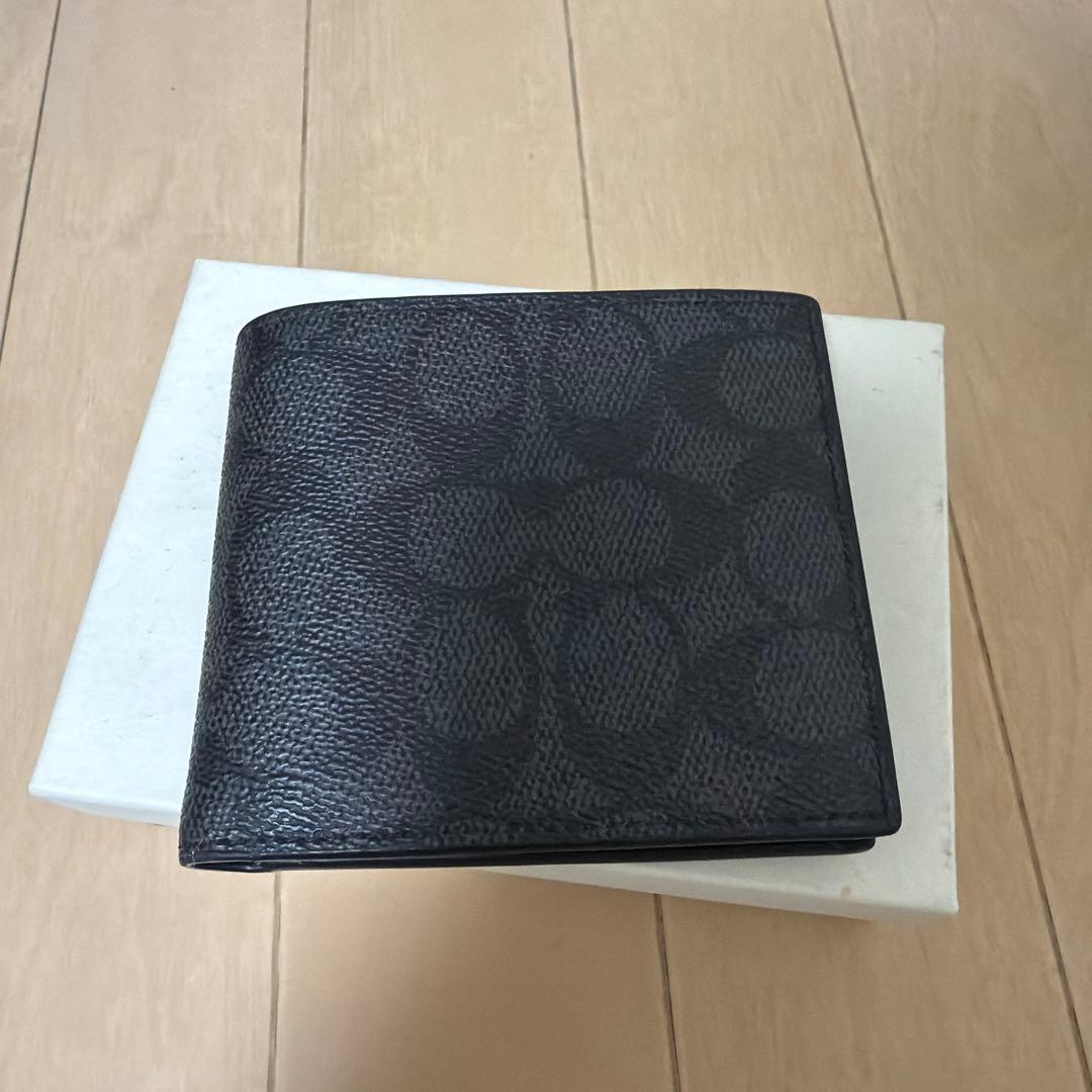 COACH ダークグレー 二つ折り財布