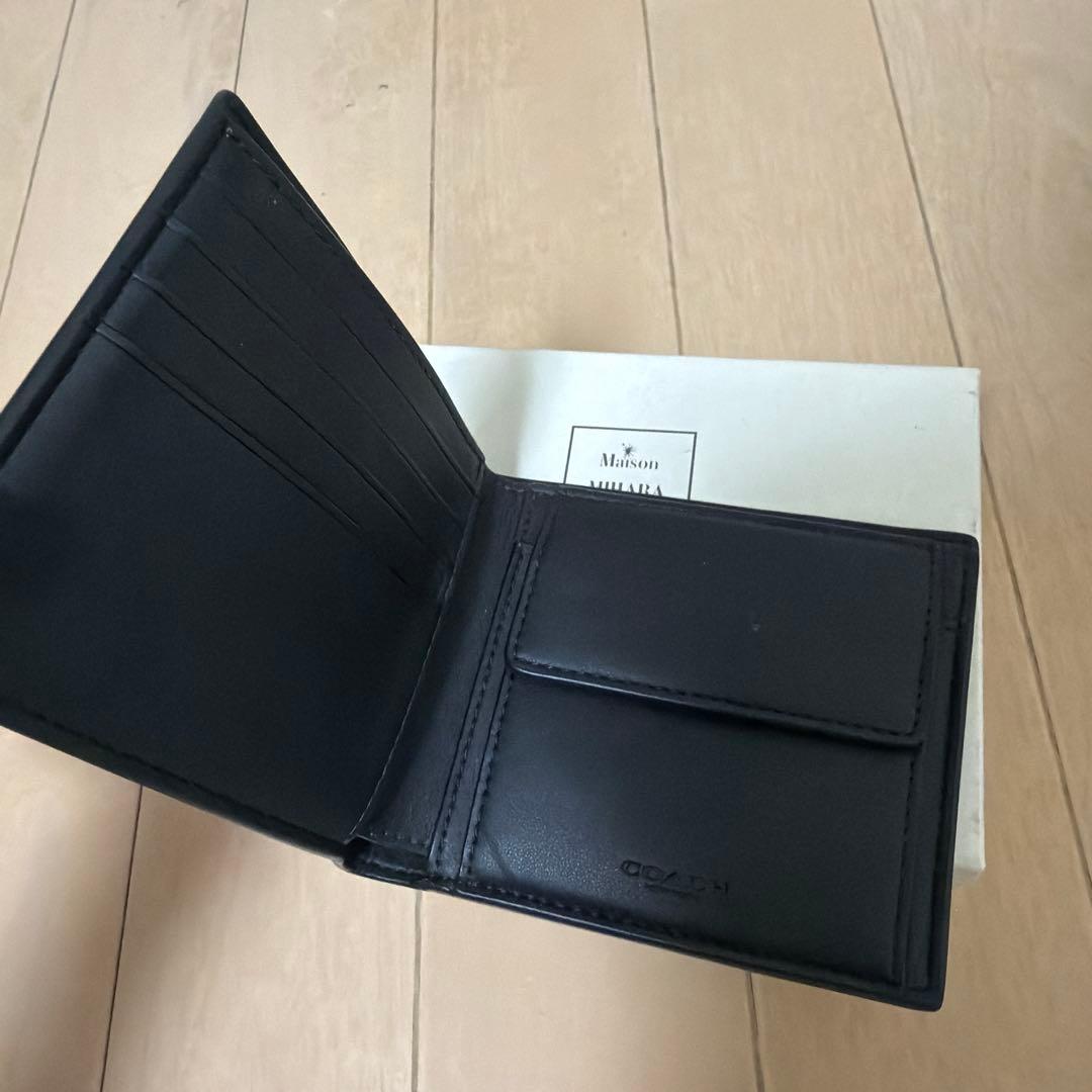 COACH ダークグレー 二つ折り財布