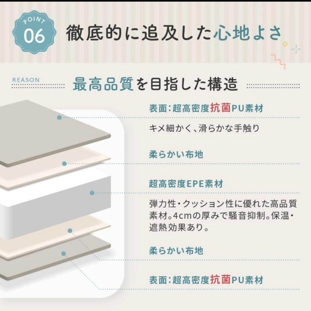 【超美品】厚手プレイマット 120×200cm Carre bebe