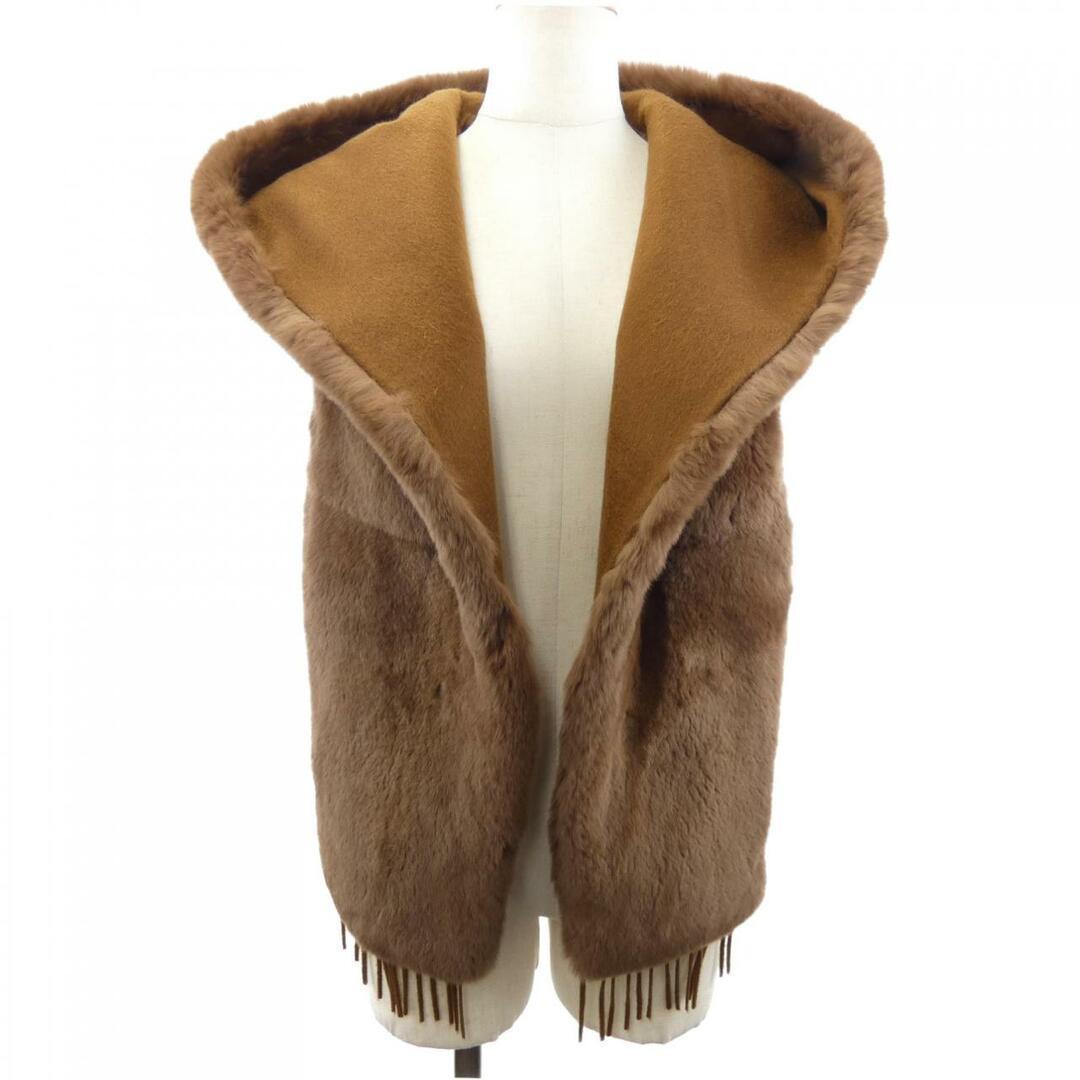 極美品 Max Mara イタリア製 ラビットファー カシミヤストール ブラウン