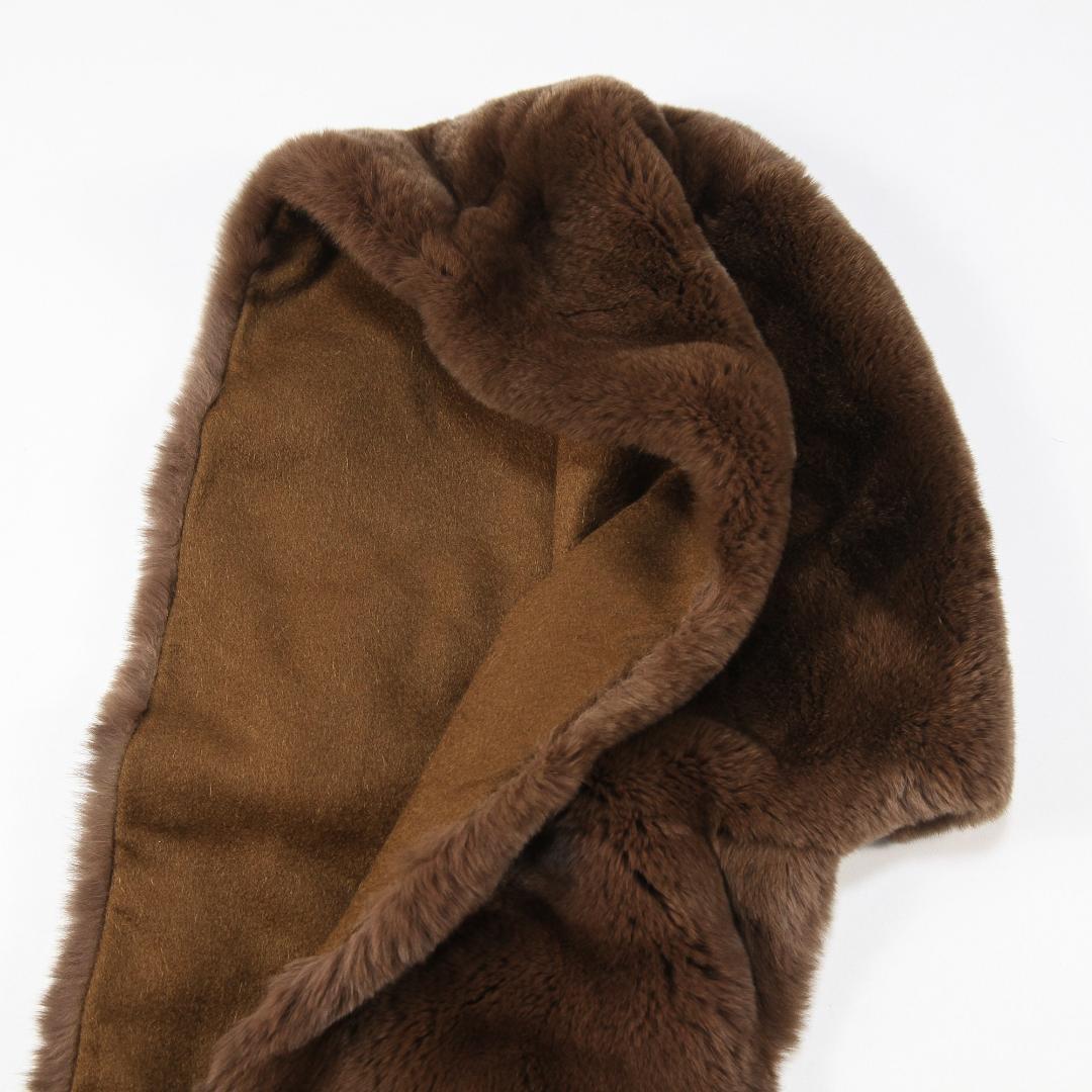 極美品 Max Mara イタリア製 ラビットファー カシミヤストール ブラウン