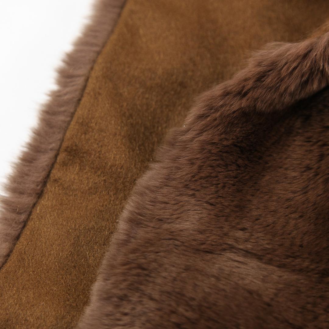 極美品 Max Mara イタリア製 ラビットファー カシミヤストール ブラウン