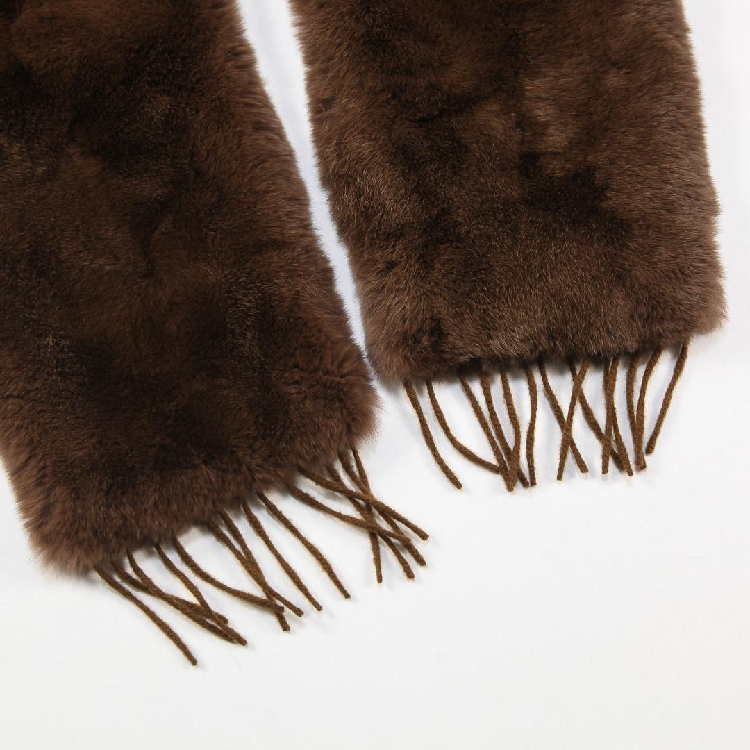 極美品 Max Mara イタリア製 ラビットファー カシミヤストール ブラウン