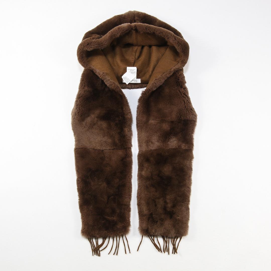 極美品 Max Mara イタリア製 ラビットファー カシミヤストール ブラウン
