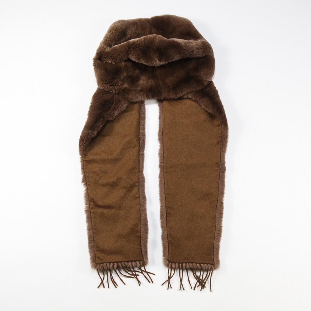極美品 Max Mara イタリア製 ラビットファー カシミヤストール ブラウン