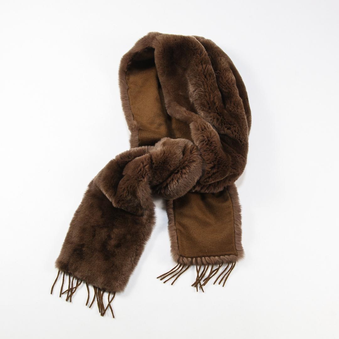 極美品 Max Mara イタリア製 ラビットファー カシミヤストール ブラウン