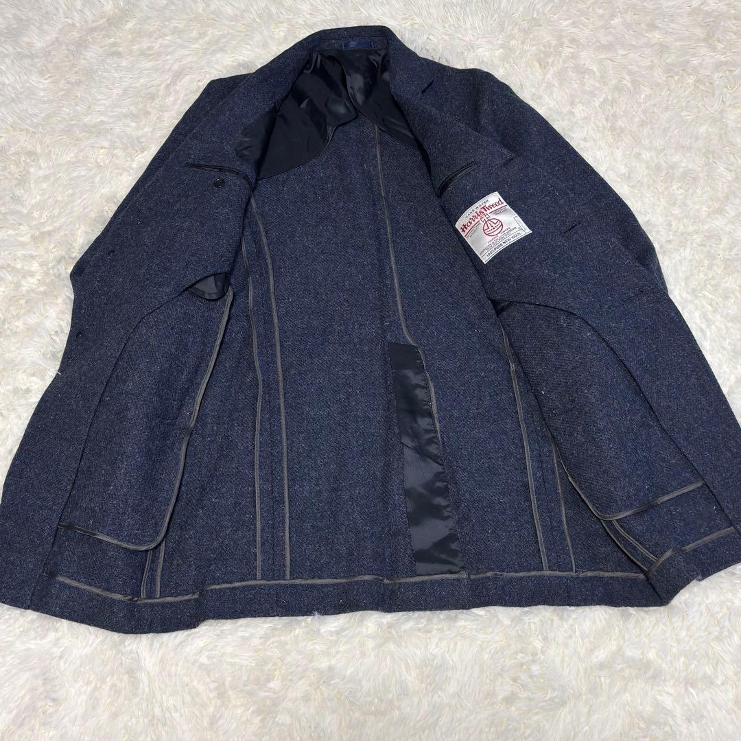 希少色 ハリスツイード　ウールロングコート チェスターコート Lサイズ