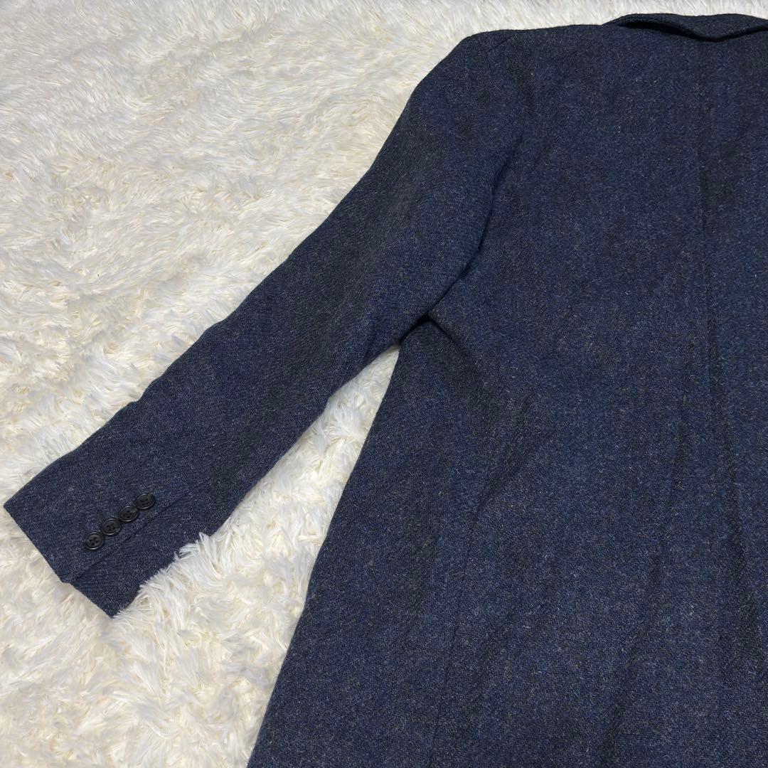 希少色 ハリスツイード　ウールロングコート チェスターコート Lサイズ