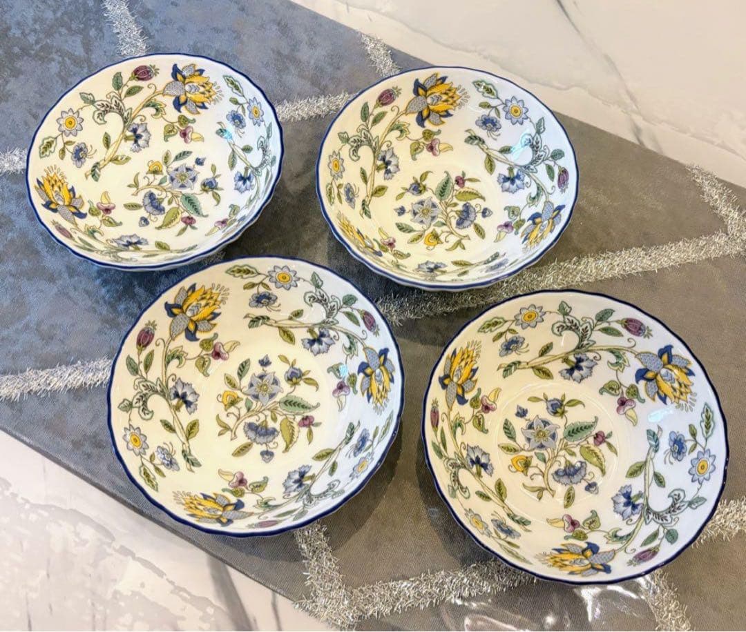 MINTON ミントン ハドンホール ブルー フルーツソーサー各4枚セット