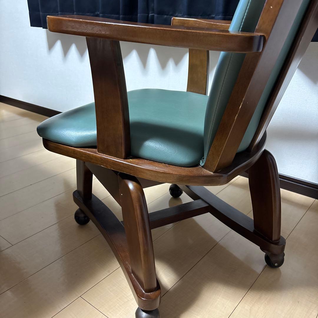 青緑色の合成皮革ダイニングチェア(コメント必須です)