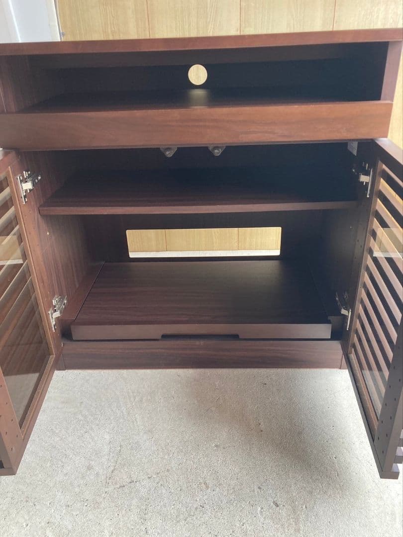 送料込み❗️ディノス【格子 プリンタ収納性 PCデスク】80×80×45(cm)