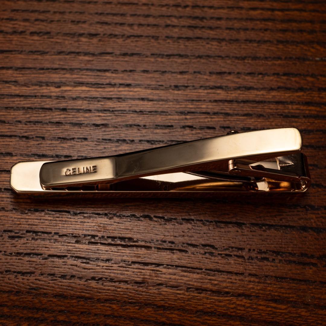箱有 CELINE セリーヌ オニキス×マカダム柄 ネクタイピン カフスセット