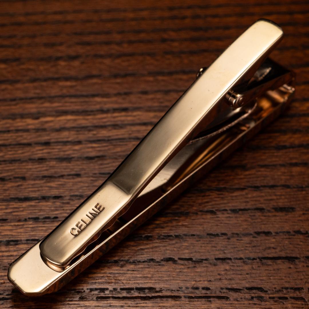 箱有 CELINE セリーヌ オニキス×マカダム柄 ネクタイピン カフスセット