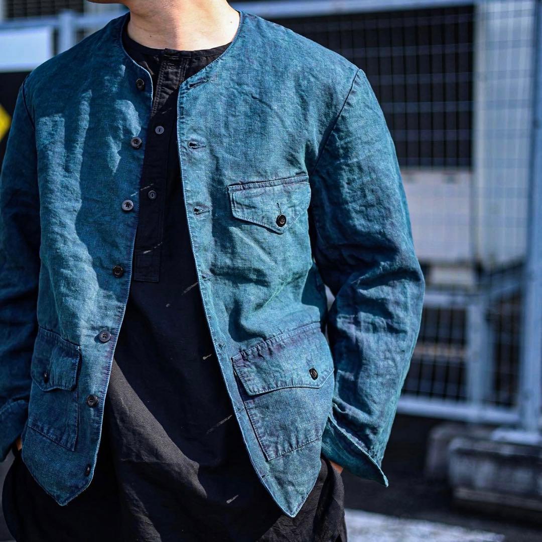 OUTIL ウティVESTE ARDON ブラックインディゴリネン