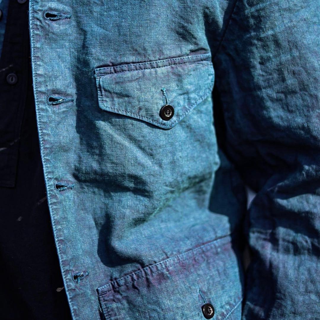 OUTIL ウティVESTE ARDON ブラックインディゴリネン