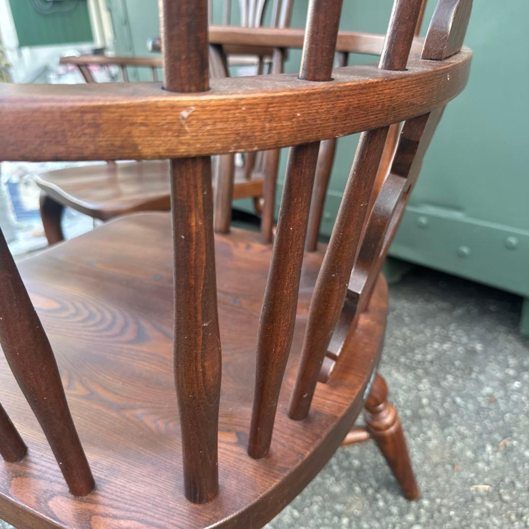 瞬間お値下げ‼️豪邸発掘品‼️木製スピンドルバックチェア アームチェアヴィンテージ