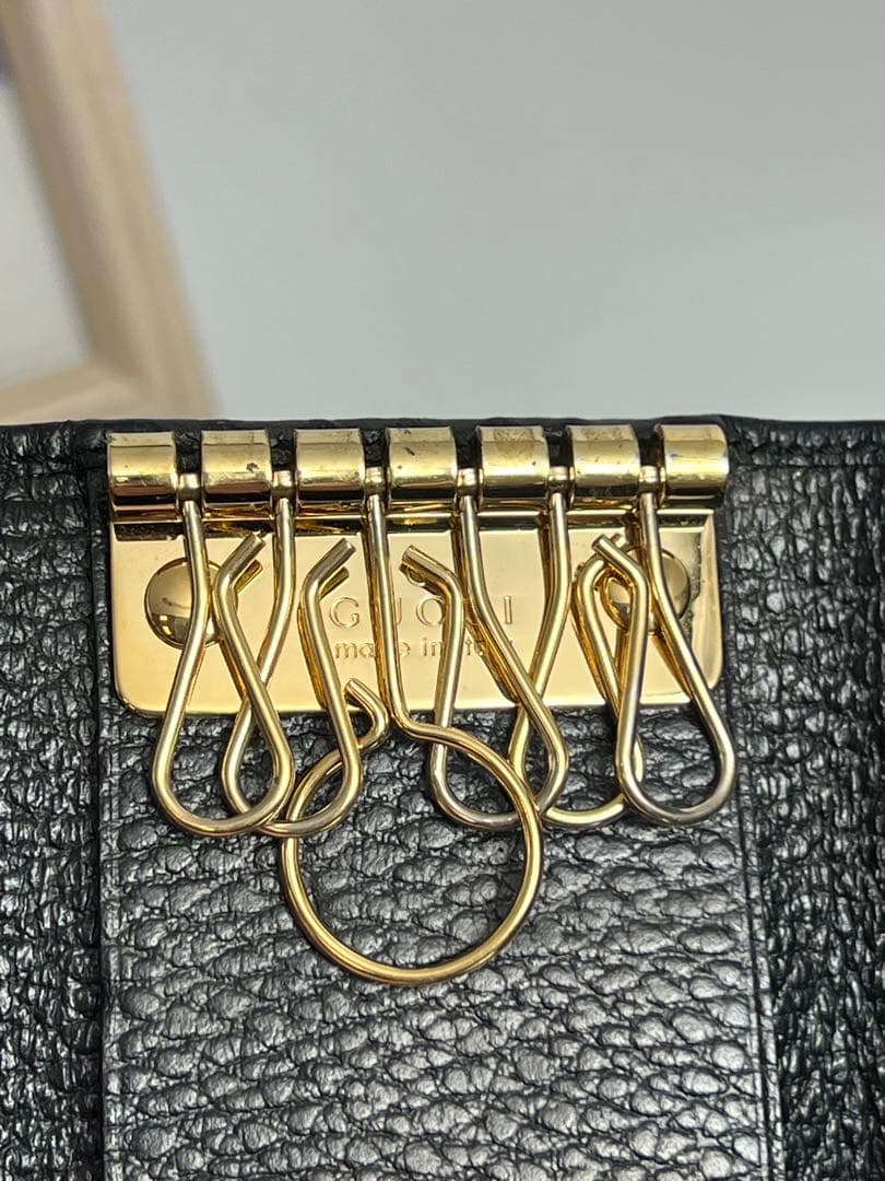 ✨美品✨ GUCCI グッチ　GGマーモント　6連キーケース　ブラックレザー
