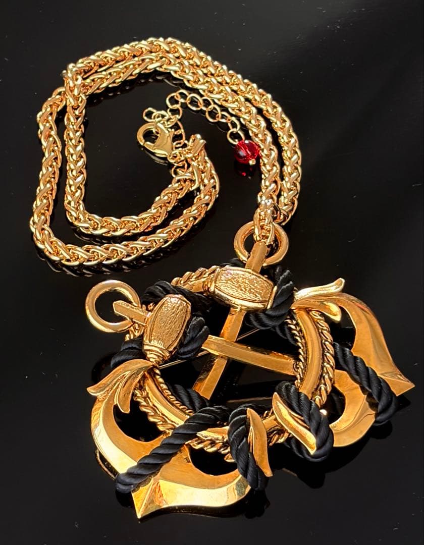 ヨーロッパ製　大ぶりヴィンテージ 2wayネックレスB304