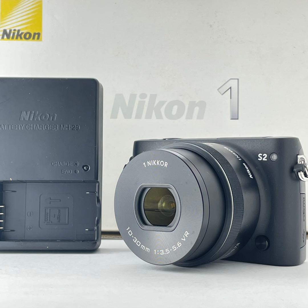 【ショット数100・返品保証】Nikon1 S2 ブラック 標準レンズキット