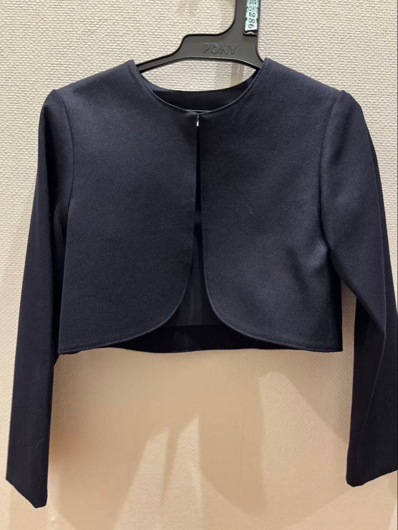 お受験用ノースリーブワンピース125とボレロ120+白シャツ+セーター付き