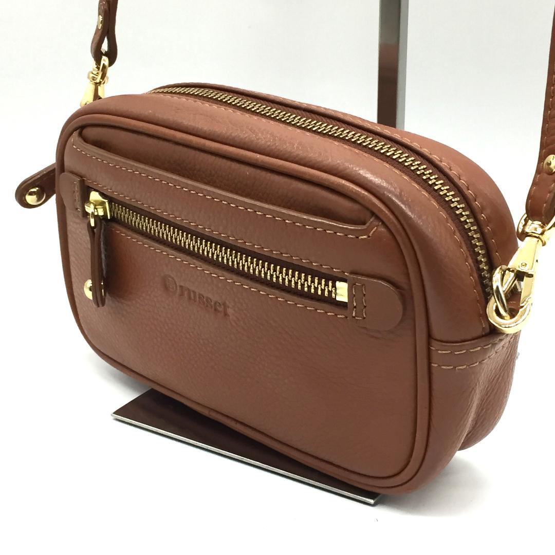 ラシット ショルダーバッグ カメラバッグ レザー ブラウン 茶色 複数ポケット